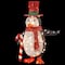 36" Penguin Holding Candy Cane, White LED Lights